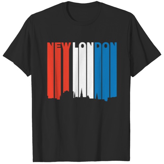 Discover Red White And Blue New London Connecticut Skyline T-shirt