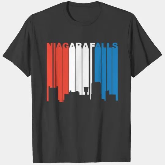 Red White And Blue Niagara Falls New York Skyline T-shirt