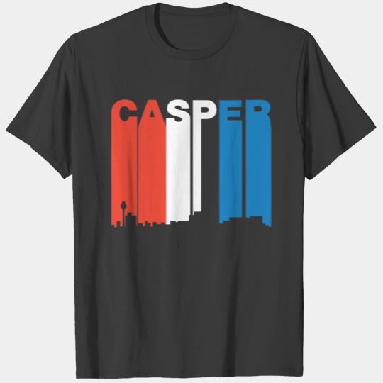 Red White And Blue Casper Wyoming Skyline T-shirt