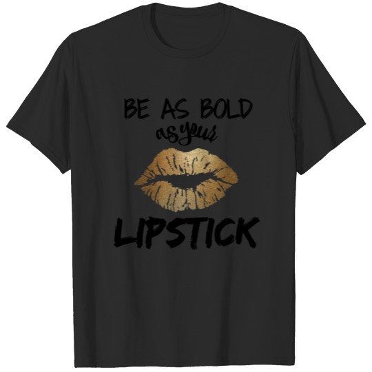 Discover Bold Lip Black and Gold T-shirt