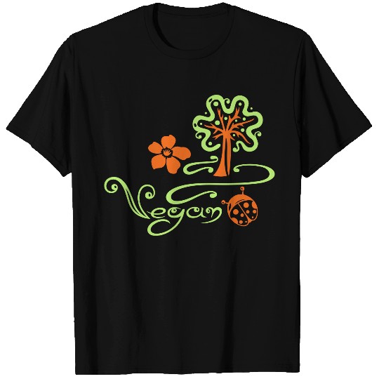 Healthy and vegan cooking, tree, ladybug T-shirt