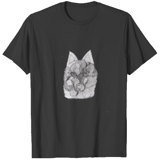 Patterned wolf head. T-shirt