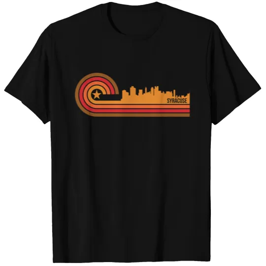 Retro Style Syracuse New York Skyline T-shirt