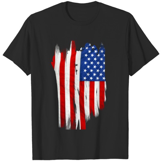 Discover Distress Flag Cool American T-shirt