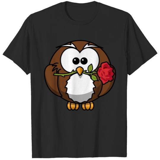 Discover Cute Valentine Love Owl Cartoon T-shirt