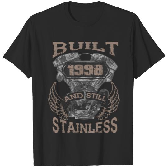 Discover Built and even stainless biker born 1998 T-shirt