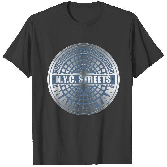 NYC Manhole Manhattan Blue T-shirt