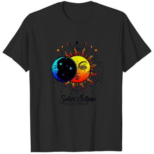 Discover Total Solar Eclipse 2017 Sun and Moon Ancient T-shirt
