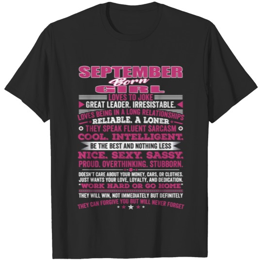 Discover SEPTEMBER BORN GIRL SASSY PROUD STUBBORN T-shirt