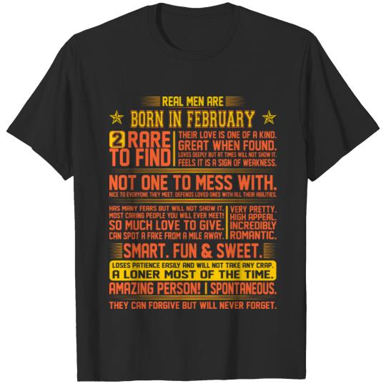 Discover Real Men Are Born In February Birth Month Tshirt T-shirt