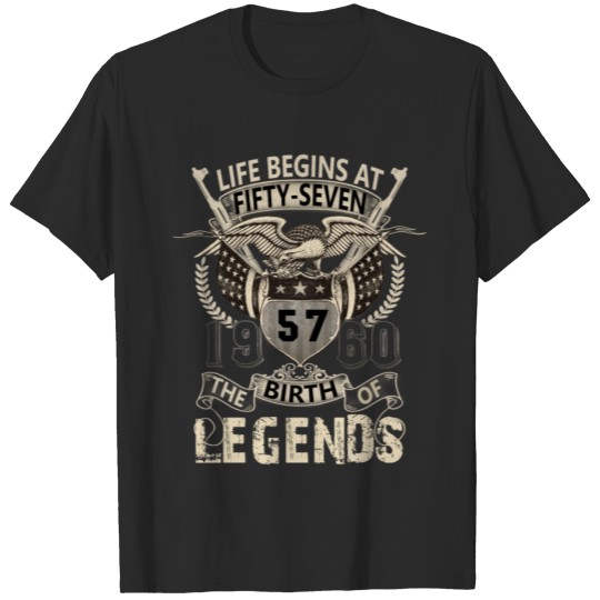 Discover Life begin at Fifty seven 57 The legend birth 1960 T-shirt