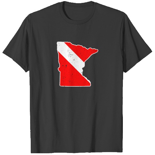 Minnesota Scuba Dive Flag Diver Down Flag Shirt T-shirt
