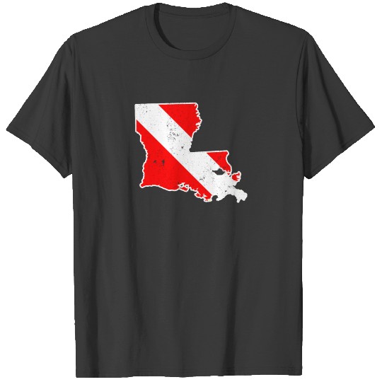 Louisiana Scuba Dive Flag Diver Down Flag Shirt T-shirt