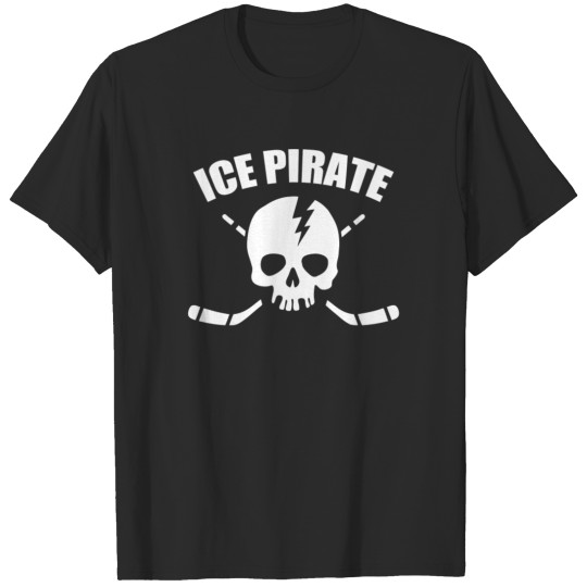 Discover Ice Pirate Skull and Hockey T-shirt