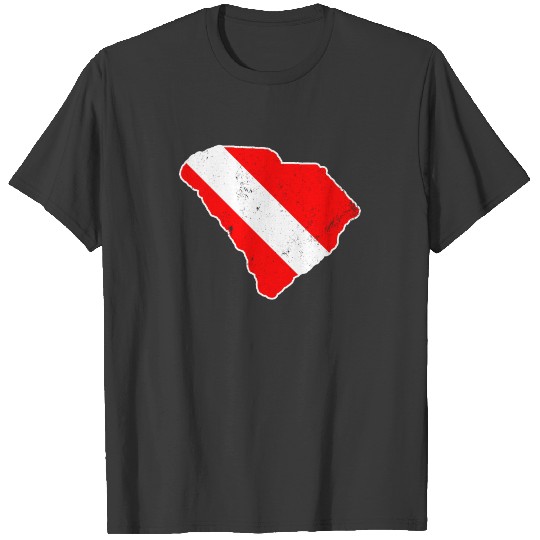 South Carolina Scuba Dive Flag Diver Down Flag Shirt T-shirt