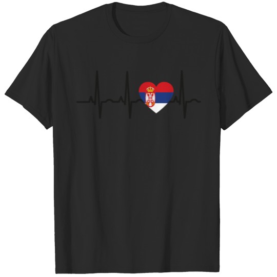 Discover I LOVE ekg heartbeat SERBIEN serbia balkan T-shirt