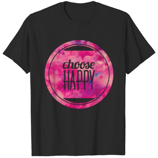 choose happy circle pink marble T-shirt