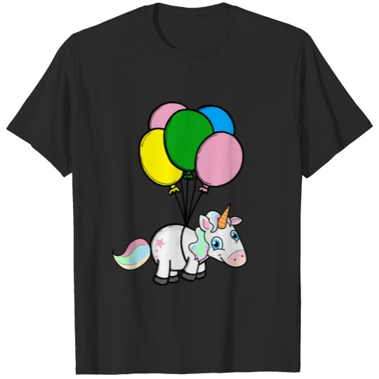 Discover Live Your Dreams, Cute Unicorn Rainbow Balloon fly T-shirt