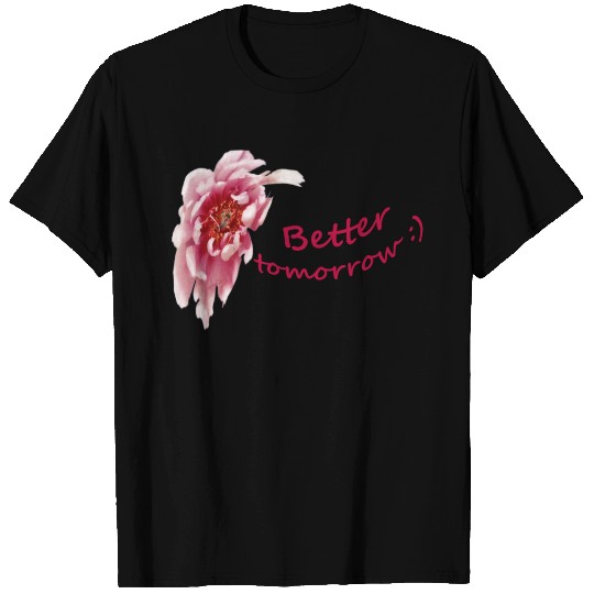 Pink Peony Flower With text T-shirt