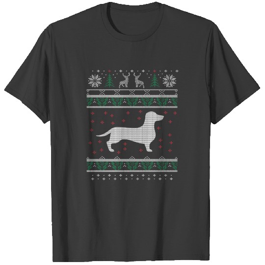 Dachshund Ugly Christmas Sweater Gift T-shirt