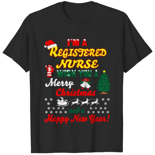 Discover Im Registered Nurse Merry Christmas Happy New Year T-shirt