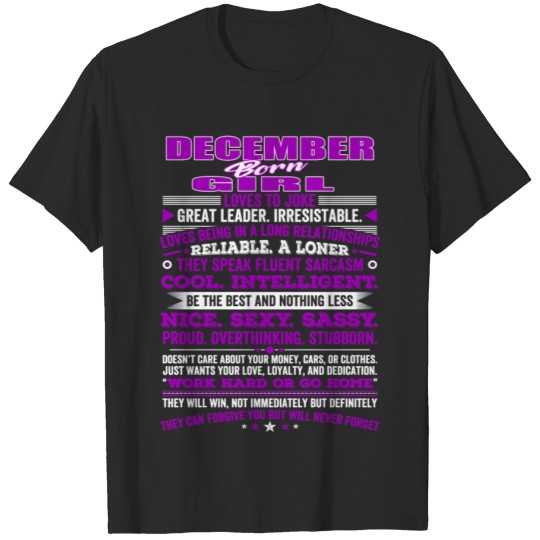Discover QUALITIES OF THE GIRL BORN IN DECEMBER DECEMBERBI T-shirt