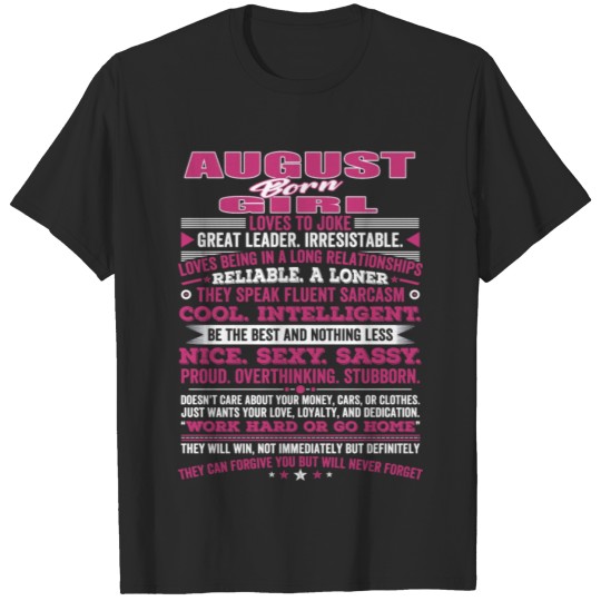 Discover QUALITIES OF THE GIRL BORN IN AUGUST AUGUST BIRTH T-shirt