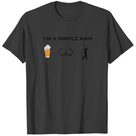 simple man boobs bier beer titten golf sports golf T-shirt