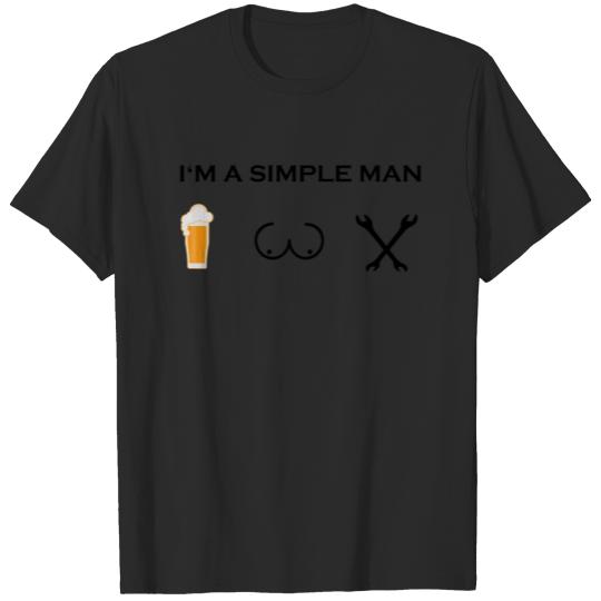 Discover simple man boobs bier beer titten Mechatroniker pn T-shirt