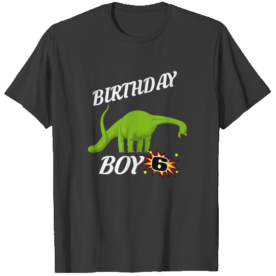 6 Years Old Birthday Design Brontosaurus GifDesign T-shirt