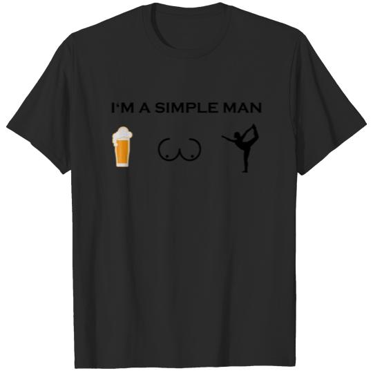 Discover simple man boobs bier beer titten yoga 2 png T-shirt