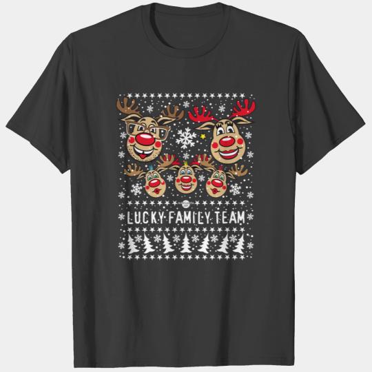 101 Reindeer Rudolph Rudolf LUCKY FAMILY TEAM T-shirt