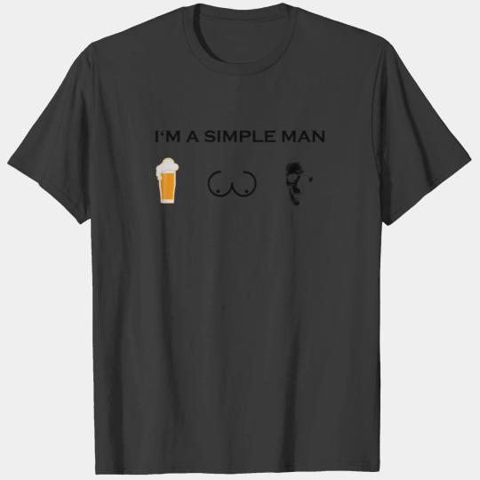 simple man boobs bier beer titten skull two face r T-shirt