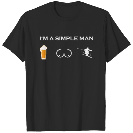 Discover simple man like boobs bier beer titten skiing ski T-shirt