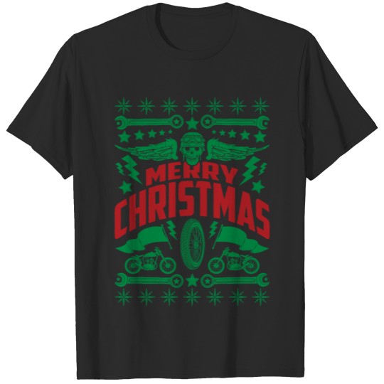 Discover Motorcycle Christmas T-shirt