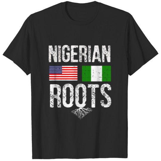 Nigerian American flag patriotic shirt T-shirt