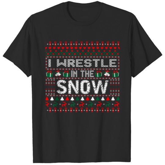 Discover I Wrestle In The Snow Christmas Ugly Sweater T-shirt