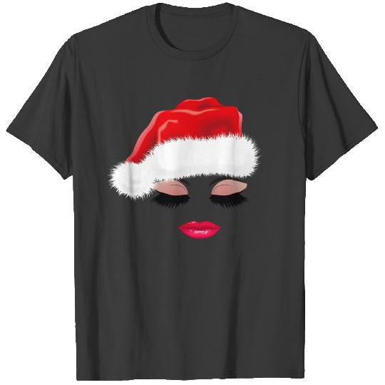 Christmas Sexy Eyelashes and lips. Gifts for girls T-shirt