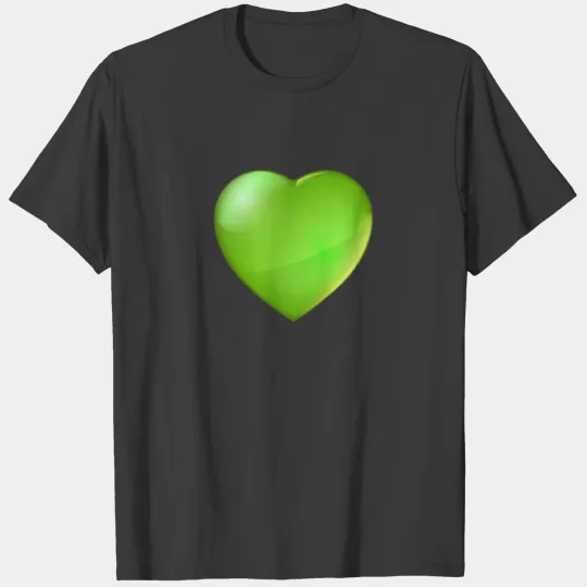 Big heart, lime green T-shirt