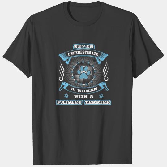 Never underestimate dog girl woman PAISLEY TERRIER T-shirt