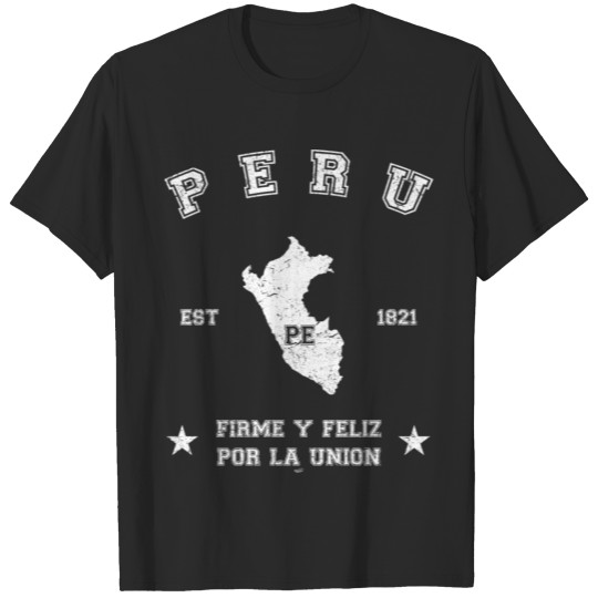 Discover Peru vintage map with date of founding T-shirt