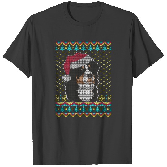 Bernese Mountain Dog Ugly Christmas Sweater presen T-shirt
