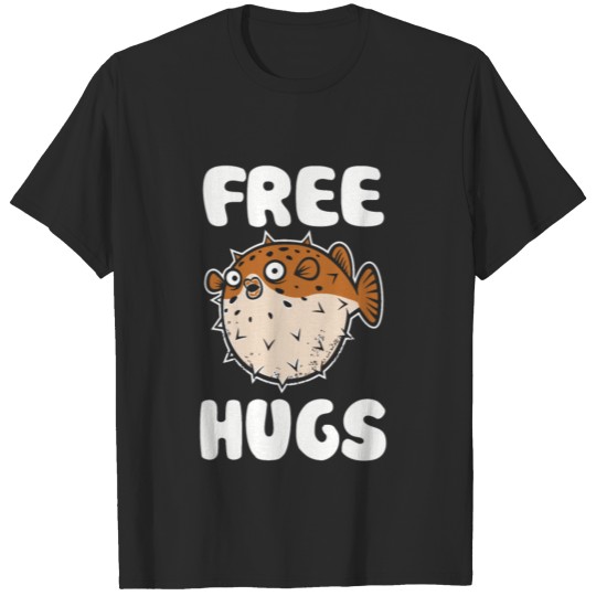 Free Hugs Pufferfish Funny Pun T-shirt