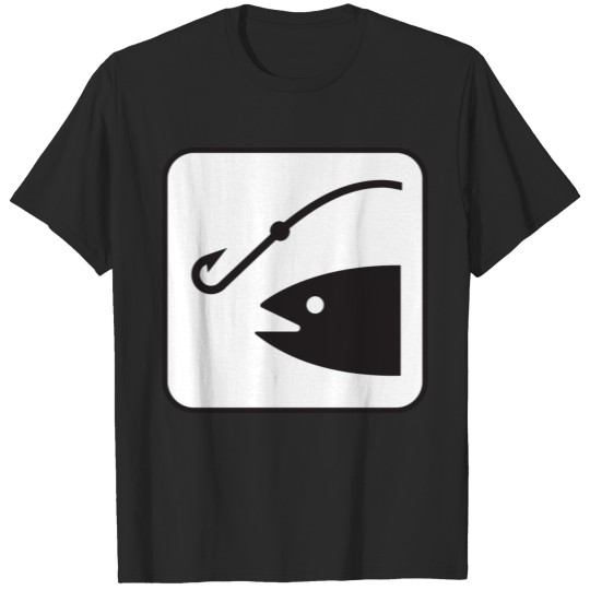 Discover Fishing Hook Icon Symbol Fish Hooked Fisherman T-shirt