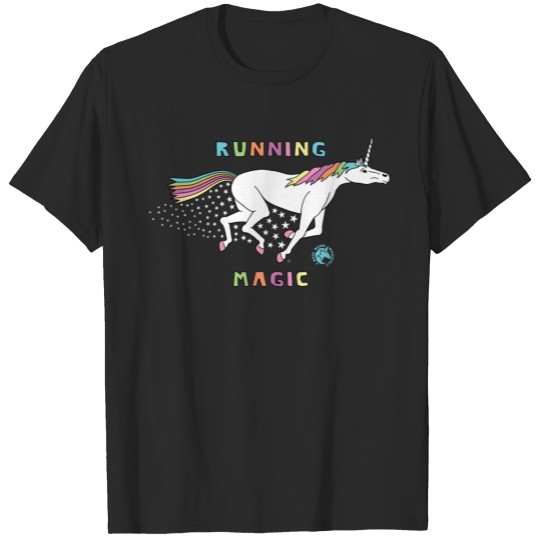 Discover Running Magic Unicorn Outline T-shirt