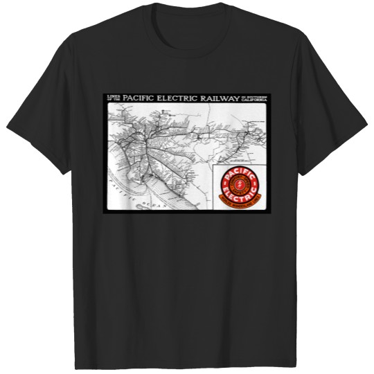 Discover Historic Map Of Pacific Electric Railway T-shirt