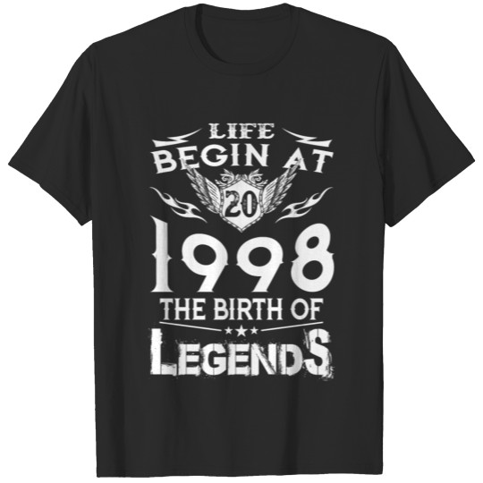 Discover Life Begin At 20 - 1998 The Birth Of Legends T-shirt