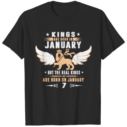 Discover Real Kings Are Born On JANUARY 7 T-shirt