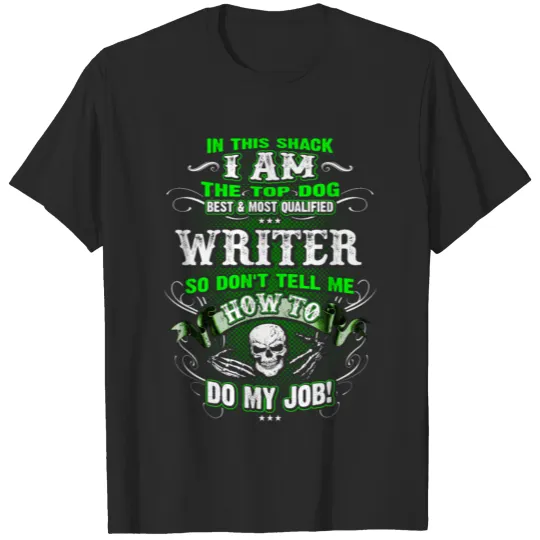 Writer Shirts for Men, Job Shirt with Skull T-shirt