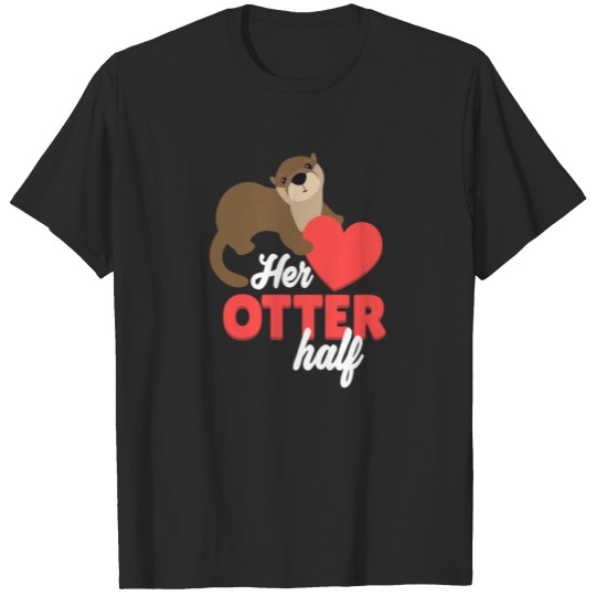 Discover Cute Otter Animal Heart Love Valentines Day Gift T-shirt